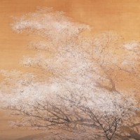 都路華香 《吉野の桜》（ビロード友禅 《世界三景 雪月花》下絵） 1903年 高島屋史料館蔵