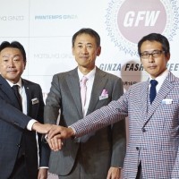 （左より）銀座三越・村上英之店長、プランタン銀座・伊藤雅彦店長、松屋銀座の古屋毅彦店長