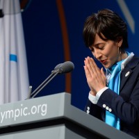 夏季東京五輪招致最終プレゼンでスピーチする滝川クリステル