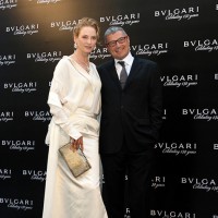 女優のユマ・サーマン氏とブルガリグループCEOのジャン-クリストフ・ババン氏