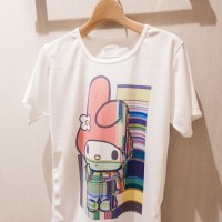 グリッチされた「マイメロディ」のTシャツ