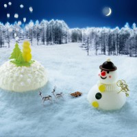 「グラッシェル」の雪だるまアイスケーキ「ボノムドネージュ」