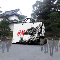 H&M KYOTO×二条城巨大ショッピングバッグ展示