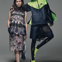 新しいウィメンズスポーツウェアのコレクション「NikeLab x sacai」。左はサカイのデザイナー、阿部千登勢。