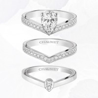 ショーメ（CHAUMET）がブライダルフェア開催。上からエンゲージリング（180万9,000円）、マリッジリング（35万円、24万5,000円）