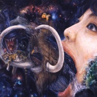 松井えり菜  MATSUI Erina　《食物連鎖 Star Wars!》　2008　油彩、キャンバス、オルゴール　162.0×224.0cm