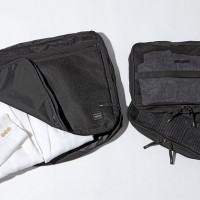 TRAVEL CASE SET 2万6,000円 （左）H34.5×W48.5×D9.5cm、（右上下共に）H24.0×W34.5×D7.5cm／ラグス マックレガー×ポーター