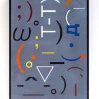 顔文字をモチーフにした絵画シリーズ「心文一致」（グレー）