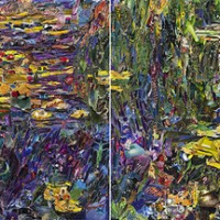 Nympheas after Claude Monet diptych