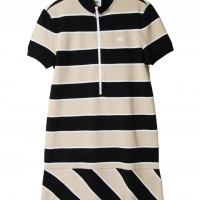 「ZIPPED POLO DRESS WITH CYCLIST COLLAR_brown&black stripe」（1万9,000円）