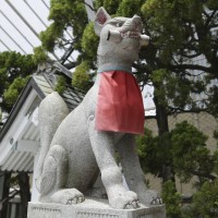 屋上の三囲神社でお参りも忘れずに