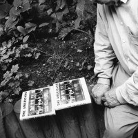 Robert Frank checking the cover of the Steidl edition of The Americans in Gottingen, 2007