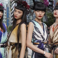 新時代の和装「KIMONO COUTURE」を纏った6人のモデルたちを撮影したライブフォトシューティングが銀座で開催