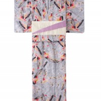 THREE HEADS FLAMINGO YUKATA（グレー/3万5,000円）