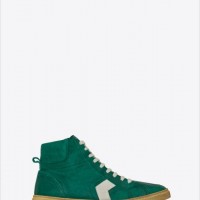 JOE MID TOP SNEAKER IN VINTAGE GREEN AND OFF WHITE LEATHER.（12万円）