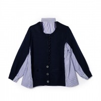 Cardigan 17-00027K/Navy×Stripe 3万円