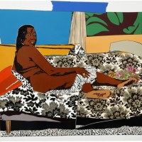 ミカリーン トーマス「Mama Bush : One of a Kind Two」2009 年 パネルにラインストーン、アクリル絵の具、 エナメル塗料 274.3x365.8x5.1 cm