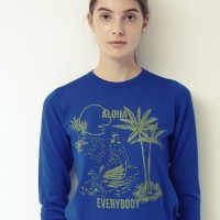 「JOHN SMEDLEY×bp mermaid ptニット」ブルー（4万6,000円）