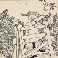 イングリッド・ヴァン・ニイマン《『ピッピ 船にのる』挿絵原画》1952年 スウェーデン王立図書館所蔵（ユネスコ“世界の記憶”登録）