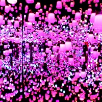 Forest of Resonating Lamps - One Stroke teamLab, 2016, Interactive Digital Installation, Murano Glass, LED, Endless