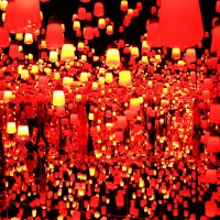 Forest of Resonating Lamps - One Stroke teamLab, 2016, Interactive Digital Installation, Murano Glass, LED, Endless