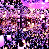 Forest of Resonating Lamps - One Stroke teamLab, 2016, Interactive Digital Installation, Murano Glass, LED, Endless