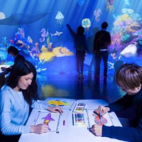 お絵かき水族館 / Sketch Aquarium teamLab, 2013-, Interactive Digital Installation, Sound: Hideaki Takahashi, teamLab