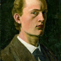 エドヴァルド・ムンク《自画像》1882年 油彩、紙（厚紙に貼付） 26×19cm