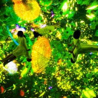 「Floating in the Falling Universe of Flowers」teamLab, 2016-2018, Interactive Digital Installation, Endless, Sound: Hideaki Takahashi