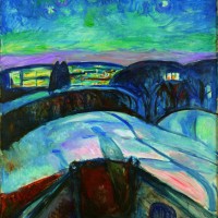 エドヴァルド・ムンク《星月夜》1922-24年 油彩、カンヴァス 120.5×100cm