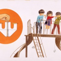 『かみひこうき』（1973年） 小林実・文、林明子・絵、福音館書店刊、原画は宮城県美術館蔵