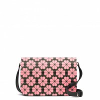 「nicola floral spade medium flap shoulder in bright pink multi」（6万6,000円）