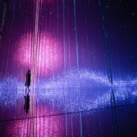 teamLab, ​The Infinite Crystal Universe​, 2015-2018, Interactive Installation of Light Sculpture, LED, Endless, Sound: teamLab