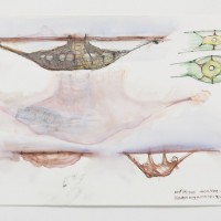 Lee Bul, Study for DMZ Jung-ja Project 1, 2017, pencil, watercolor ink, acrylic paint on paper