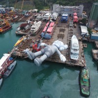 香港での浮力テストの様子