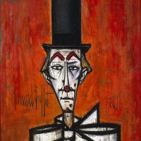 ベルナール・ビュフェ《ピエロの顔》1961、油彩