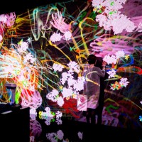 teamLab, Graffiti Flowers Bombing, 2018, Interactive Digital Installation, Endless, Sound: Hideaki Takahashi