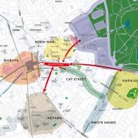 「MIYASHITA PARK」を中心とした歩行者ネットワーク形成イメージ