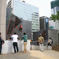 2000年代の宮下公園、ボルダリングウォール（当時の様子）