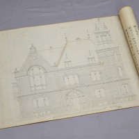 同志社クラーク記念館 同志社久良留久神学館建築設計図 1892年 重要文化財 全長約10m 所蔵：同志社社史資料センター