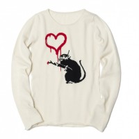 カシミアセーター Banksy‘s Graffiti LOVE RAT(ラブ ラット)メンズS~L 44万円 ウィメンズXS~M 41万8,000円