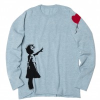 カシミアセーター Banksy's Graffiti BALLOON GIRL(バルーン ガール)メンズS~L 49万5,000円 ウィメンズXS~M 46万2,000円