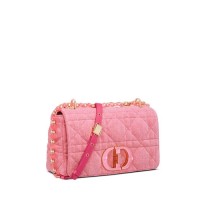 DIOR CARO ミディアムバッグ デニム マクロカナージュ 50万6,000円 (25×15×7 cm)