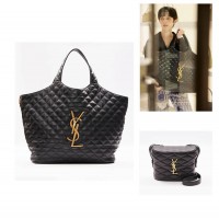 ＜SAINT LAURENT／サンローラン＞左：ICARE MAXI SHOPPING 53万7,900円,右下：JUNE BOX BAG 26万9,500円