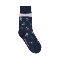 Floral Motif Socks 税込3,520円（Navy）