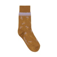 Floral Motif Socks 税込3,520円（Brown）