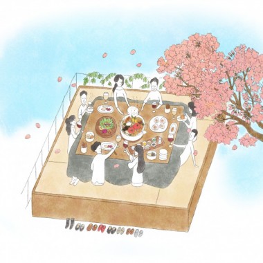 自由が丘の屋上こたつ席「おでん」お花見コース登場! 桜が散ったらおしまいの期間限定