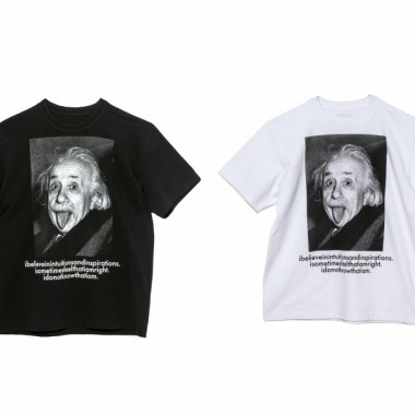 sacai x Einstein、アルベルト・アインシュタインがモチーフのユニセックスなTシャツ&フーディー