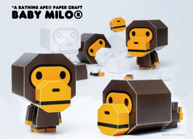 A BATHING APE®のペーパークラフト第2弾は、大人気キャラクター「BABY MILO®」