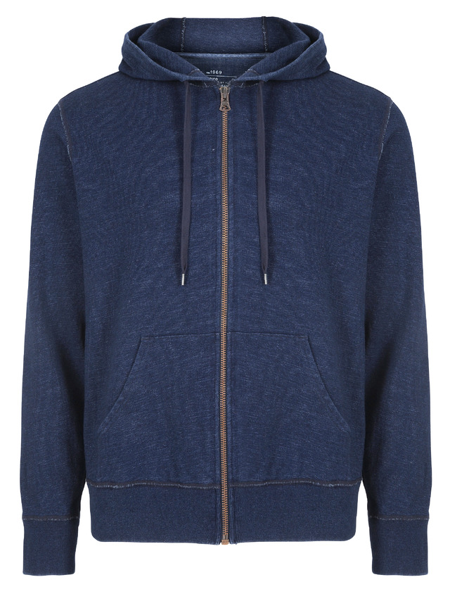 Indigo Zip Hoodie